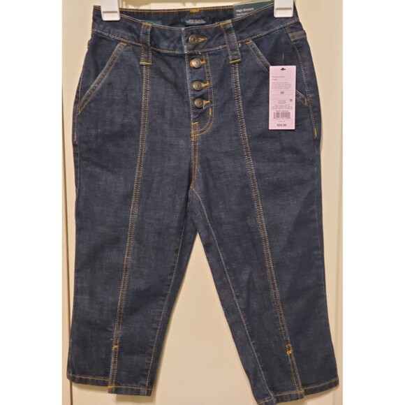 Wild Fable Women's High-Rise Capri Blue Stretch Jeans Size 00 - NEW W/TAGS - Picture 1 of 10